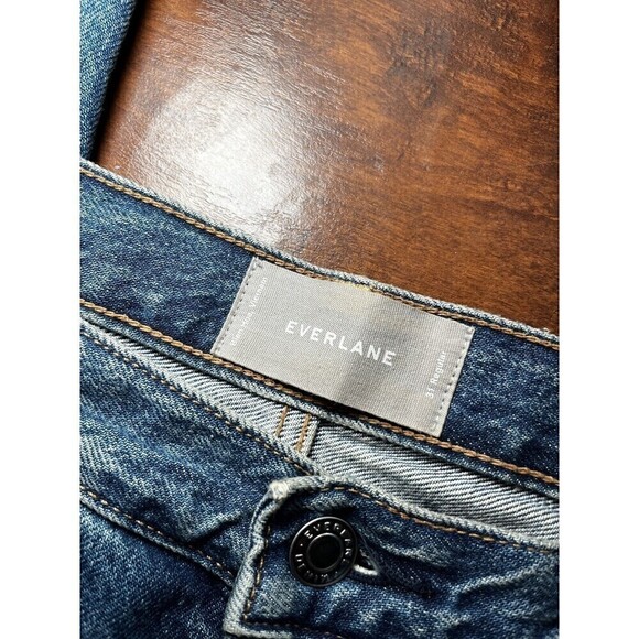 Everlane Womens Distressed Button Fly High Rise Mom Jean Sz 31 - Picture 2 of 6